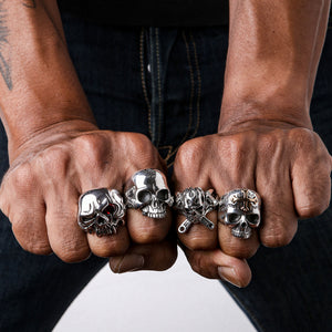 sterling silver skull rings