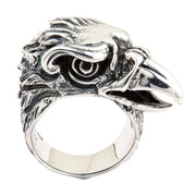 Big Eagle Head Sterling Silver Biker Ring