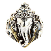 Ganesha Hindu God Sterling Silver Ring