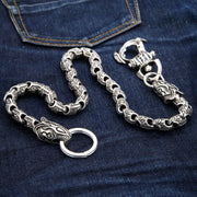 Anaconda Snake Sterling Silver Wallet Chain for Biker