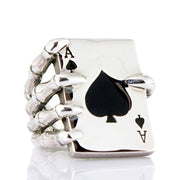 Craw Spade Card Sterling Silver Gothic Ring