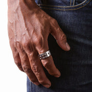 Dice Sterling Silver Men's Band Ring