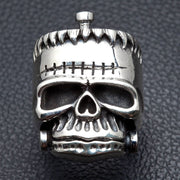 925 Sterling Silver Frankenstein Mens Skull Ring