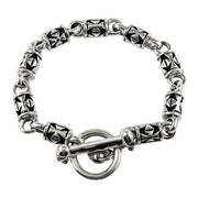 sterling silver iron cross bracelet for men