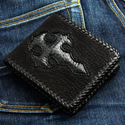 real black lizard leather bi-fold-biker-wallet