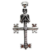 Diamond Skull Key Silver Pendant