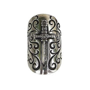 Sterling Silver Medieval Shield Sword Ring