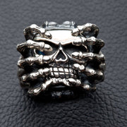 Spider Skull Sterling Silver Ring