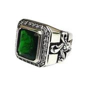 cross emerald men's ring