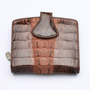 dark brown crocodile leather ladies wallet