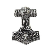 Viking Fenrir Wolf Mjolnir Thors Hammer Pendant