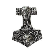 Wolf Thors Hammer Pendant